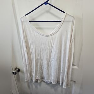 PINK Victoria's Secret white long sleeve shirt with criss Cross back